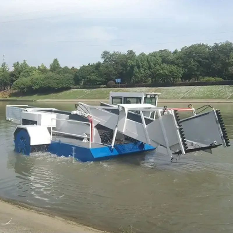 Amphibious Multi-Functional Aquatic Weed Cutting Vessel