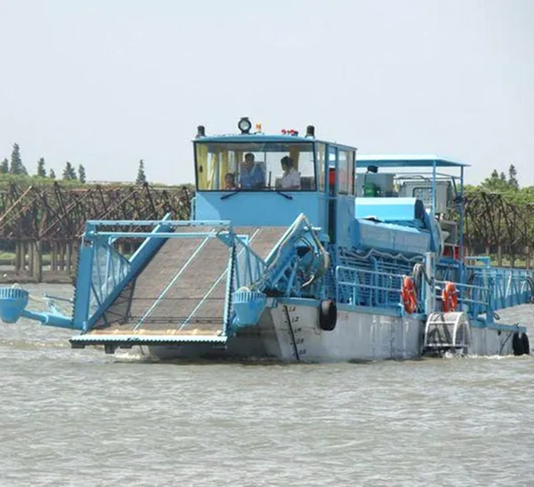 Amphibious Multi-Functional Aquatic Weed Cutting Vessel